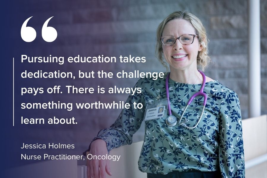 We are proud to foster a culture of learning at #myKHSC.🎓 Last year, more than $30,000 was distributed to staff for #nursing education... staff like Jessica, who offset her tuition and earned her nurse practitioner diploma while working part-time. #NursingWeek2024 #CNA2024