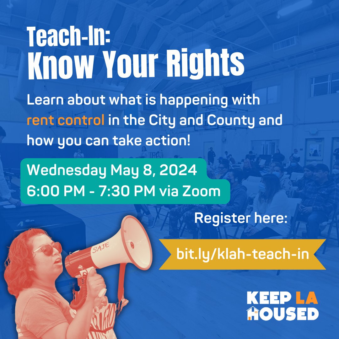 Happening today fam! Come learn about your rights as a renter! Start time is at 6pm! We hope to see you there! bit.ly/klah-teach-in