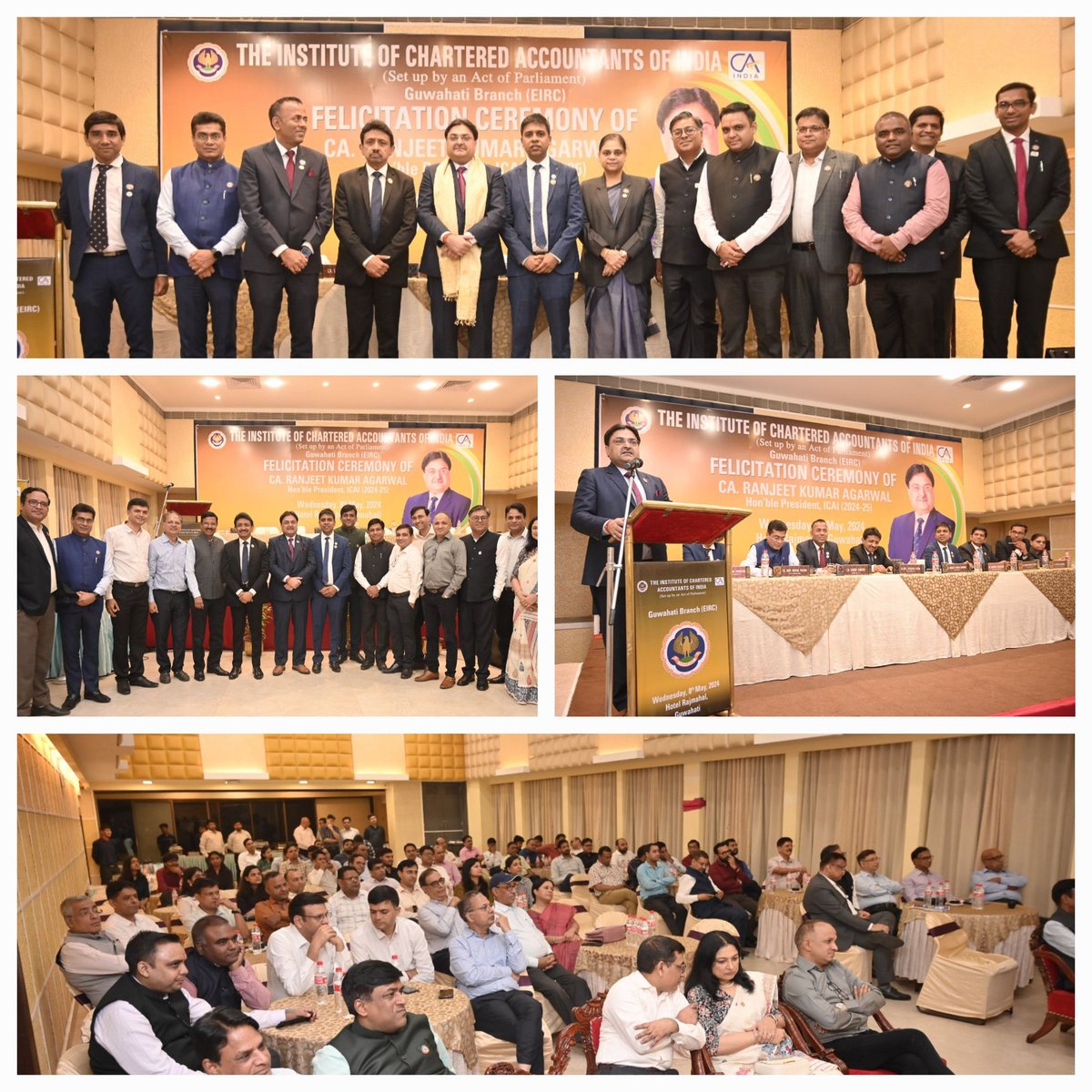 CA. Ranjeet Kumar Agarwal, President-ICAI with CA.(Dr.) Debashis Mitra, Past President-ICAI, EIRC & Branch MC Members shared his thoughts with the Member Fraternity at the Interactive Meeting organized at Guwahati on 08.05.2024. #ICAIat75 #DRISHTI