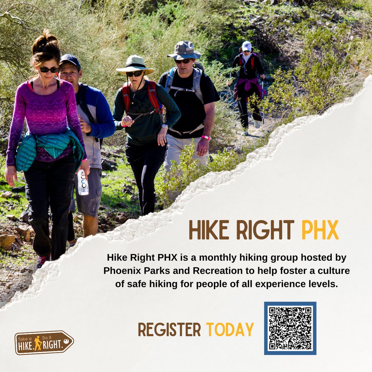 Attention, fellow nature lovers! 🌵🥾☀️ Been searching for a group to explore Phoenix's parks and preserves safely with? Join our community hikes, led by experienced Park Rangers with Hike Right PHX. Register online: phoenix.gov/parks/hikeright #phxparks #hikerightphx