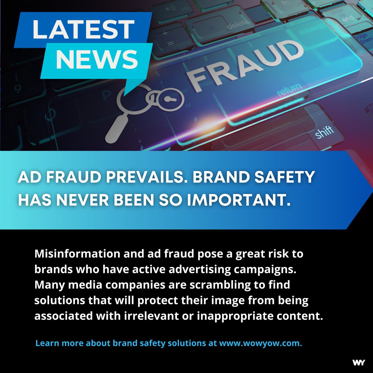 WowYow's tweet photo. ❗️NEWS ALERT!❗Your brand could be at risk if you currently have a live advertising campaign! ⚠️ If you're not using a solution that prioritizes brand safety, you should find one NOW. 

#news #Advertising #branding #fraud #Marketing #business https://t.co/lzuTkz5MKf