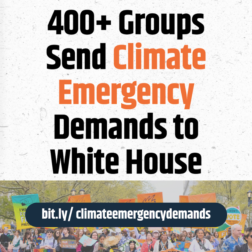 🌎 NEW: 400+ orgs have submitted a letter to @POTUS demanding a climate emergency in order to: 1. *Finally* end fossil fuels & build back healthy communities 2. Make FEMA a tool for a just transition 3. Protect workers against climate change More here: bit.ly/climateemergen…