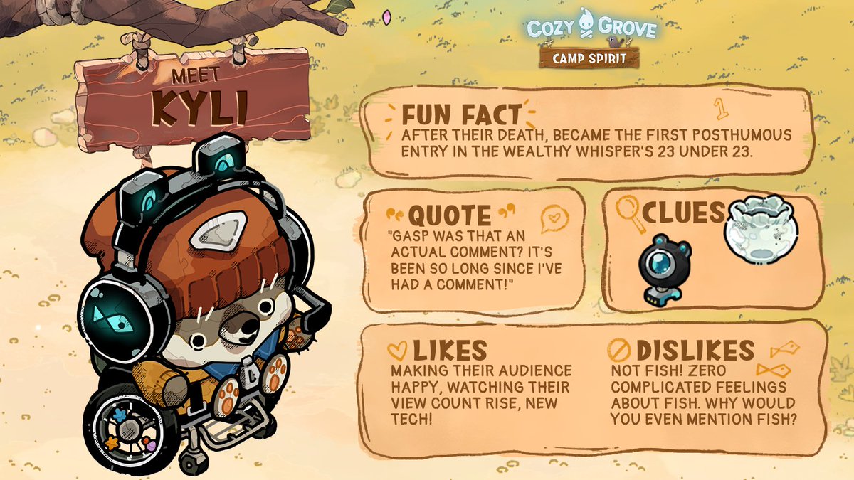 CozyGrove's tweet image. Meet Kyli! 📸 

They’re a star in life and in death, but they’re kind of stuck in a rut. Maybe you can fish them out of it? 😏

#CozyGrove #NetflixGames