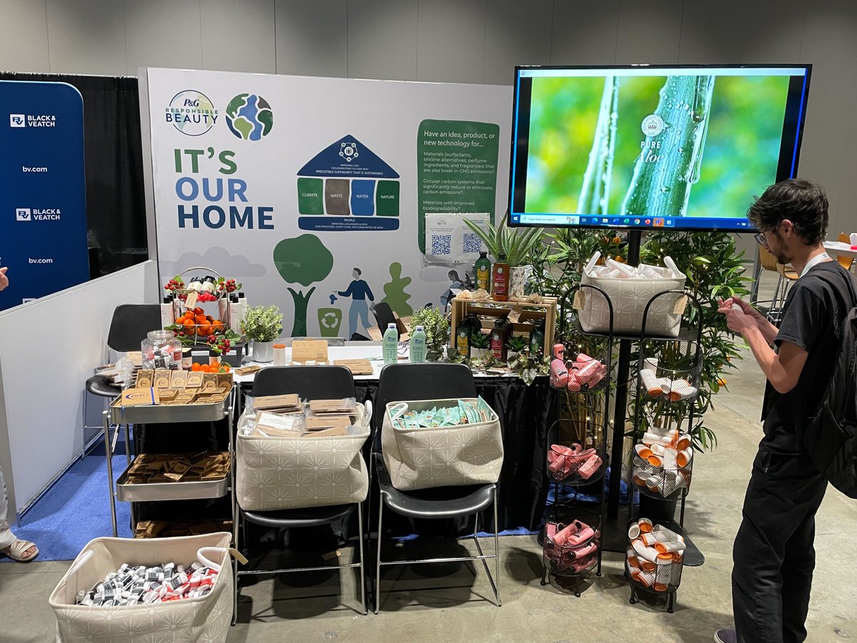 Looking to make your hygiene and beauty regimen more environmentally friendly? @ProcterGamble is showcasing products with sustainable packaging and a new deodorant that’s produced using #syntheticbiology! #synbiobeta2024