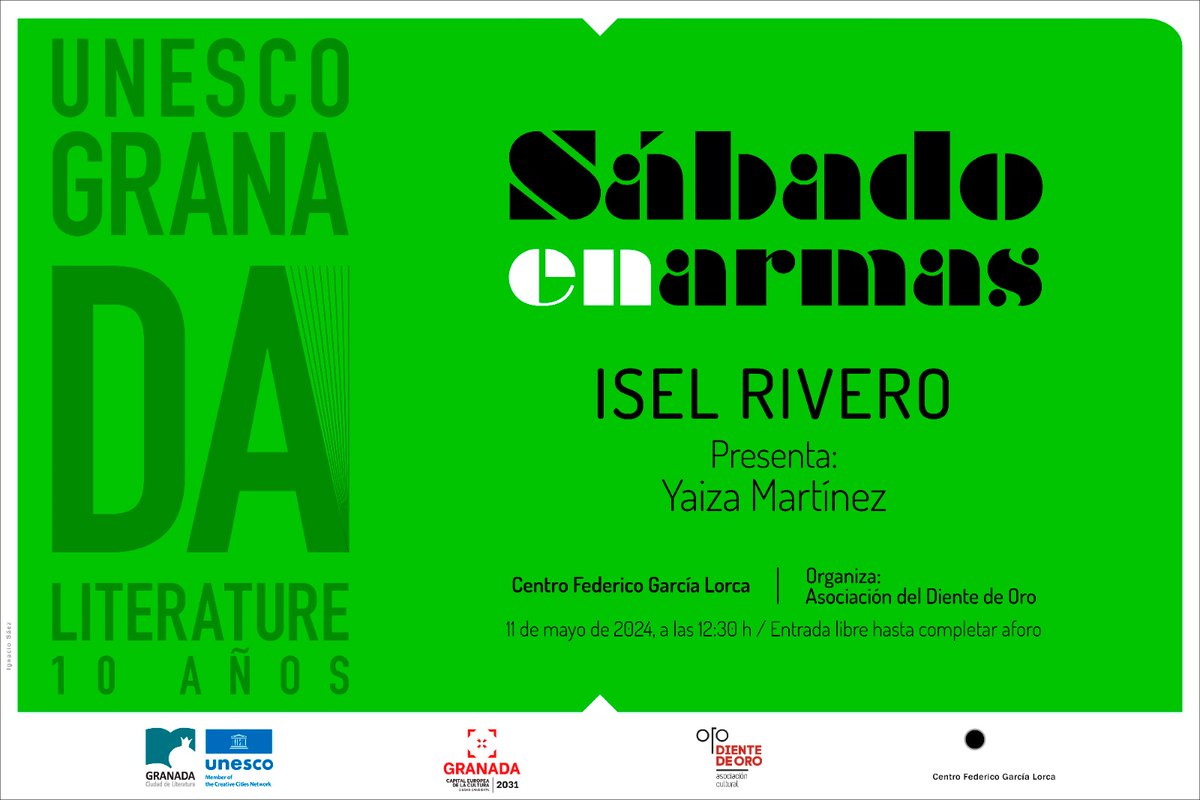 AdelDientedeOro's tweet photo. El sábado nos reunimos una vez más en torno a la poesía. En esta ocasión nos acompaña la poeta cubana Isel Rivero, autora de obras como "Relato del horizonte", su poesía reunida; "Las palabras son testigos"; "El jardín hambriento", "El banquete" o "Polaris". https://t.co/tw2de7tRTO