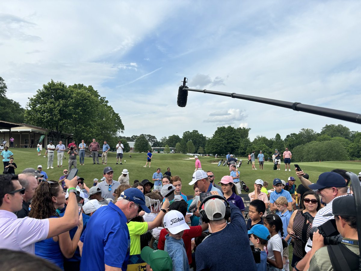 Troon's tweet photo. A great afternoon yesterday as @JustinThomas34 hosted a golf clinic for over 150 junior golfers of the @FirstTeeGC at The Charles L. Sifford Golf Course 🏌️🏌️‍♀️ #GrowTheGame #PlayerDevelopmentMonth #TeamTroon https://t.co/W8OAk10HK6