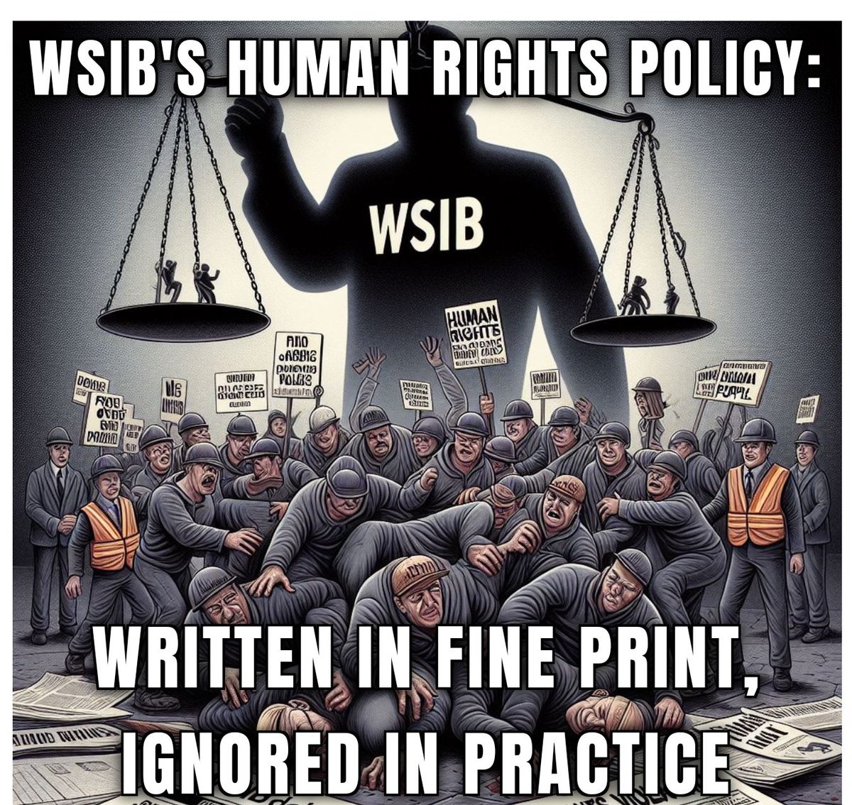 WSIB's human rights policy: written in fine print, ignored in practice. 
Let's demand action, not just words! #InjuredWorkers #HumanRights #DemandAction
