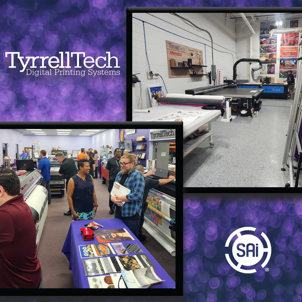 Excited to join forces with a leader in digital and print solutions, @TyrrellTechInc for their open house in Laurel, Maryland! 🎉 We are thrilled to connect and explore new possibilities together! 

#OpenHouse #TyrellTech #SAI #Flexi #EnRoute #wideformat #signshop #printshop