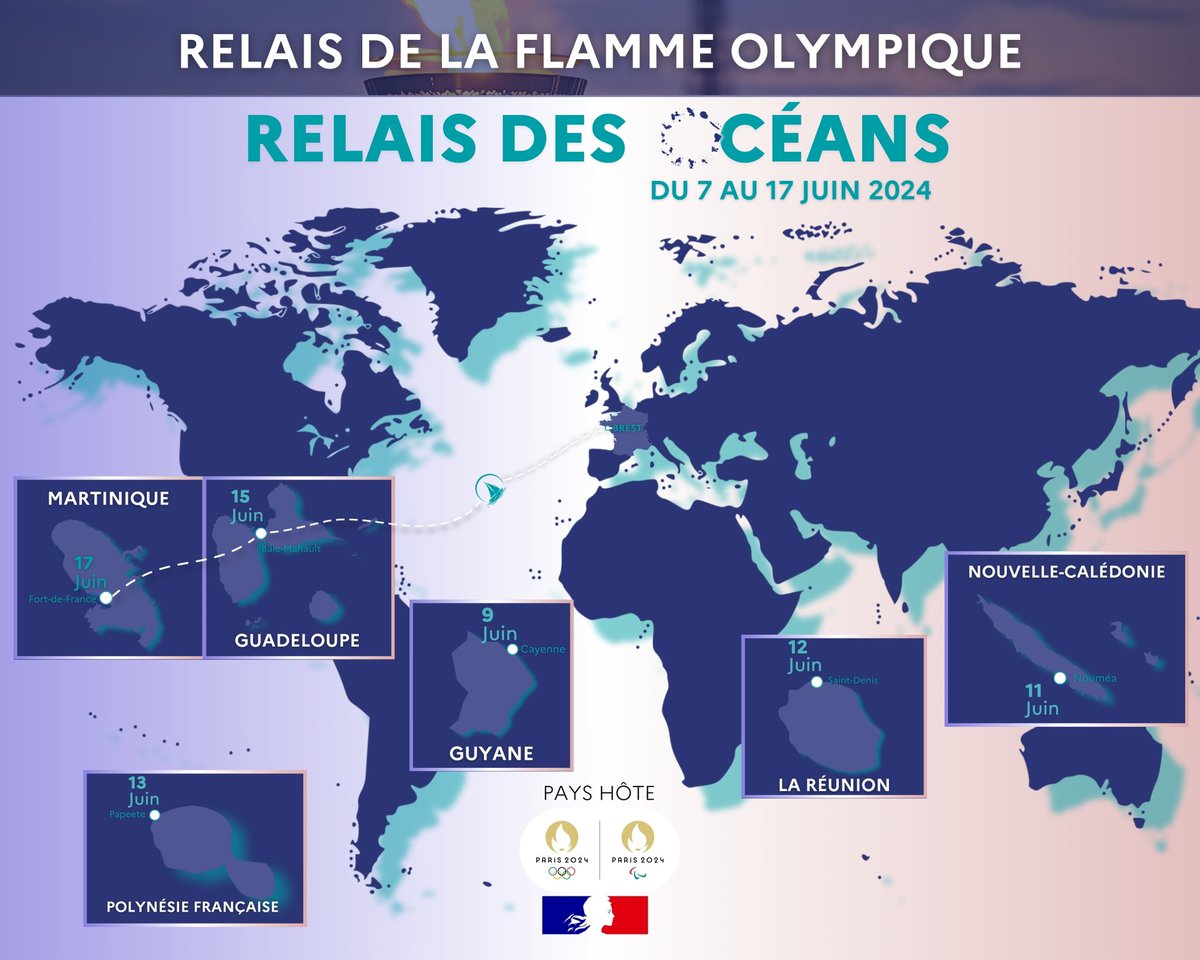 La flamme Olympique est arrivée à Marseille ! 🔥🇫🇷 Nous serons des millions à l’accompagner dans son épopée. Bientôt, elle reprendra la mer pour nos Outre-mer et le « Relais des Océans ». Rendez-vous aux Antilles en juin prochain !