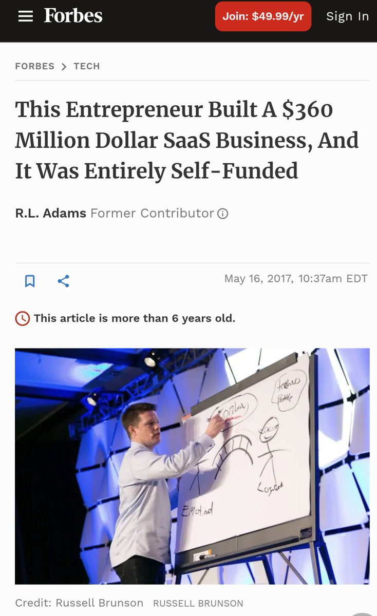 A lot of people are talking about 'Negative CAC' but they're leaving out the best example...

Russell Brunson and ClickFunnels.

He built a $360M SaaS on the back of info products -- entirely self-funded. 

Info products to SaaS can be better than Media to SaaS.