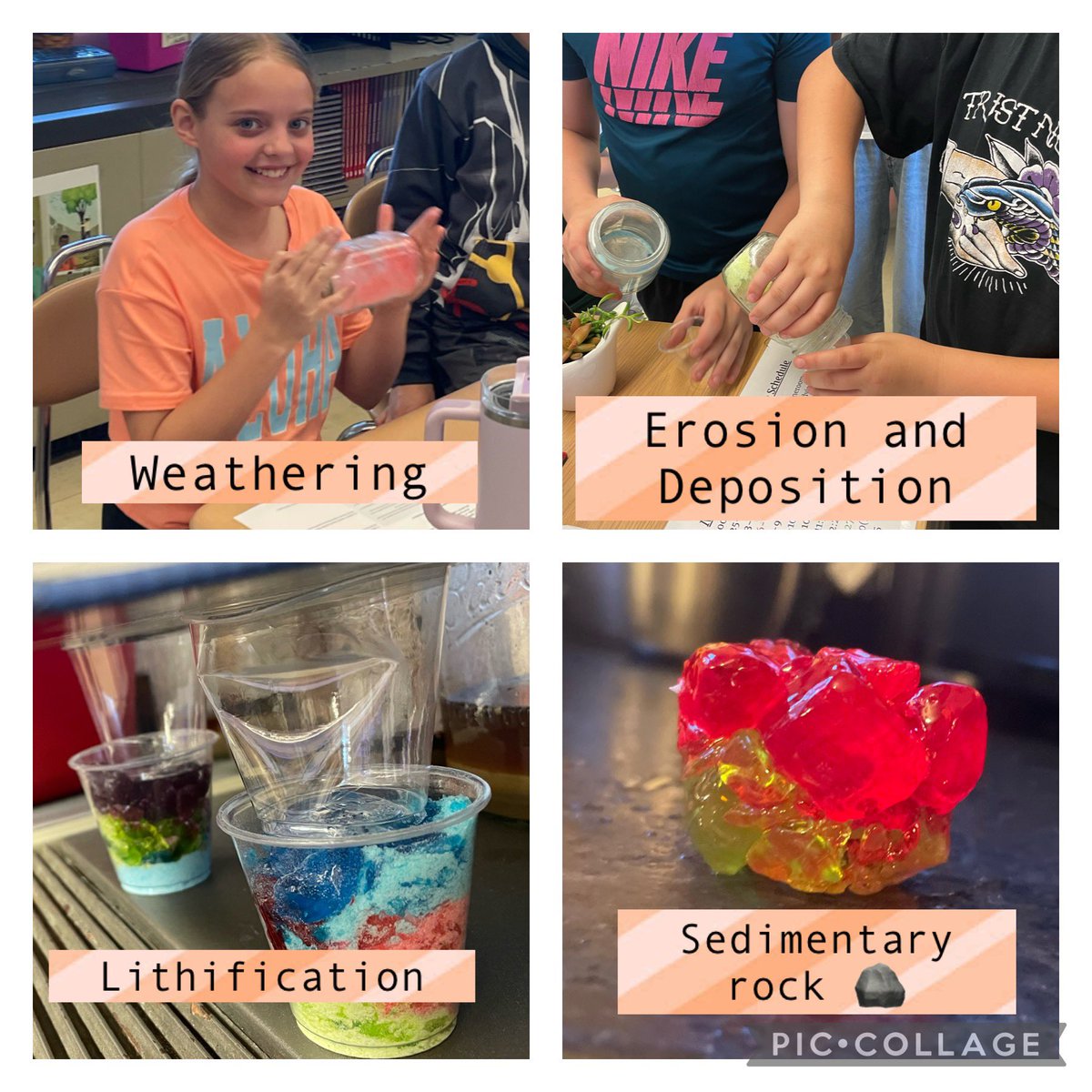 Learning about the formation of Sedimentary rocks 🪨 with 🍬 candy <a href="/LEelementary/">Lee Eaton Intermediate Knights</a> <a href="/CoachRudowsky/">Bryan Rudowsky</a>