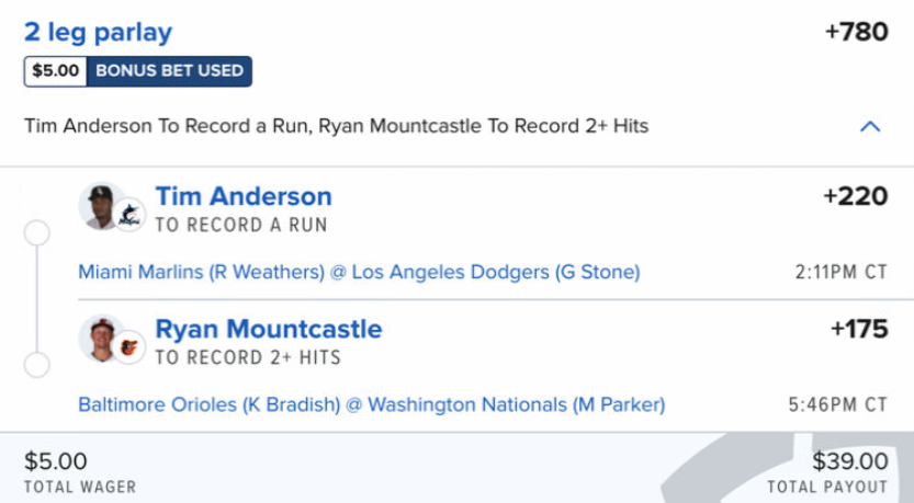 #BetInPublic #SteadyEdge the 3rd #DingerTuesday free bet play today is a #MLB 2 leg parlay. Fair odd for #TimAnderson 1+ Run and #RyanMountcastle 2+ Hits is  +700 for 97% conversion rate #gamblingX #EVBetting