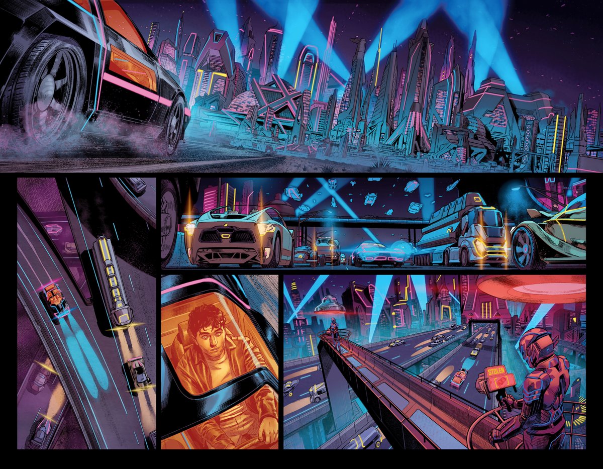 🩵Welcome to @TheMidnightLA City of Lights.🩵 Just an appreciation post for @__Thompson & @Thiagocrocha_ and their insanely amazing artwork in the new @DarkHorseComics THE MIDNIGHT SHADOWS. Coming this October. Every page is this spectacular. Peter Pan in cyberpunk Neverland.