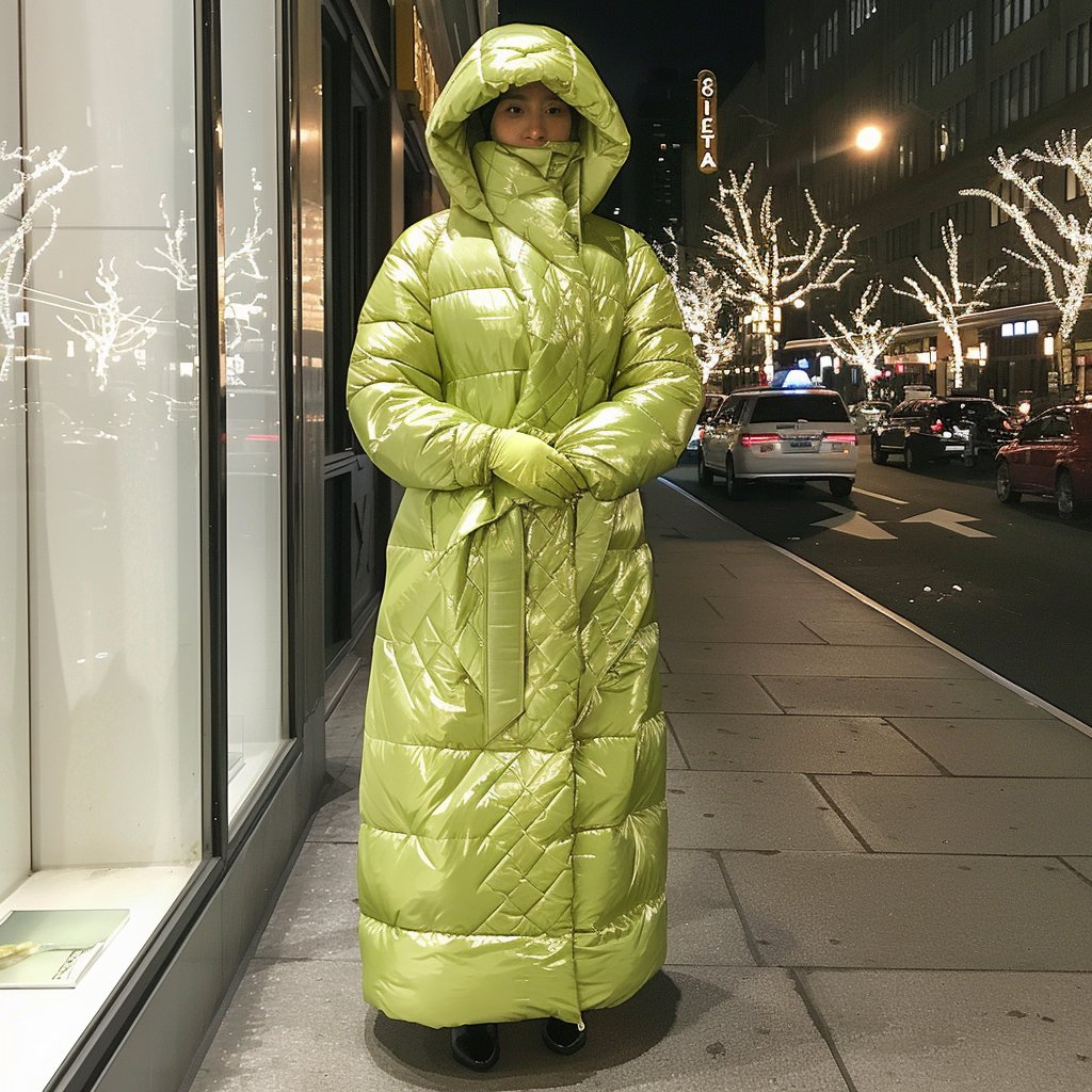 16 images of gorgeous women in oversize lime green down coats have dropped on Patreon for our top tier of Patrons...

Follow us for more great content

#downcoat #puffercoat #limegreen #parka #winteroutfit #aiart #midjourneyart