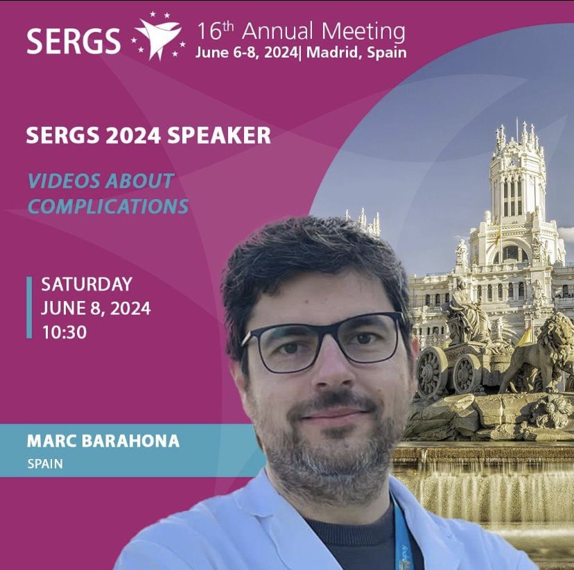 Just one month to go until Marc Barahona’s session on videos of complications at #SERGS2024! Will you be joining us in Madrid? 😎🤓🙌🫶 #roboticsurgery#complications#sergs