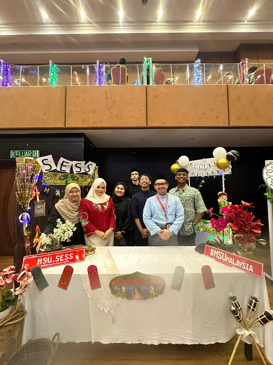 SESS PR Club, Psychology and Counselling Club, English Language Chapter and ECE Club participated in the @MSUmalaysia Clubs & Association Hari Raya Celebration 2024.

#SESS  #MSUsdg #BPR #BECE #BLB #BTESL #BPSY #BCG