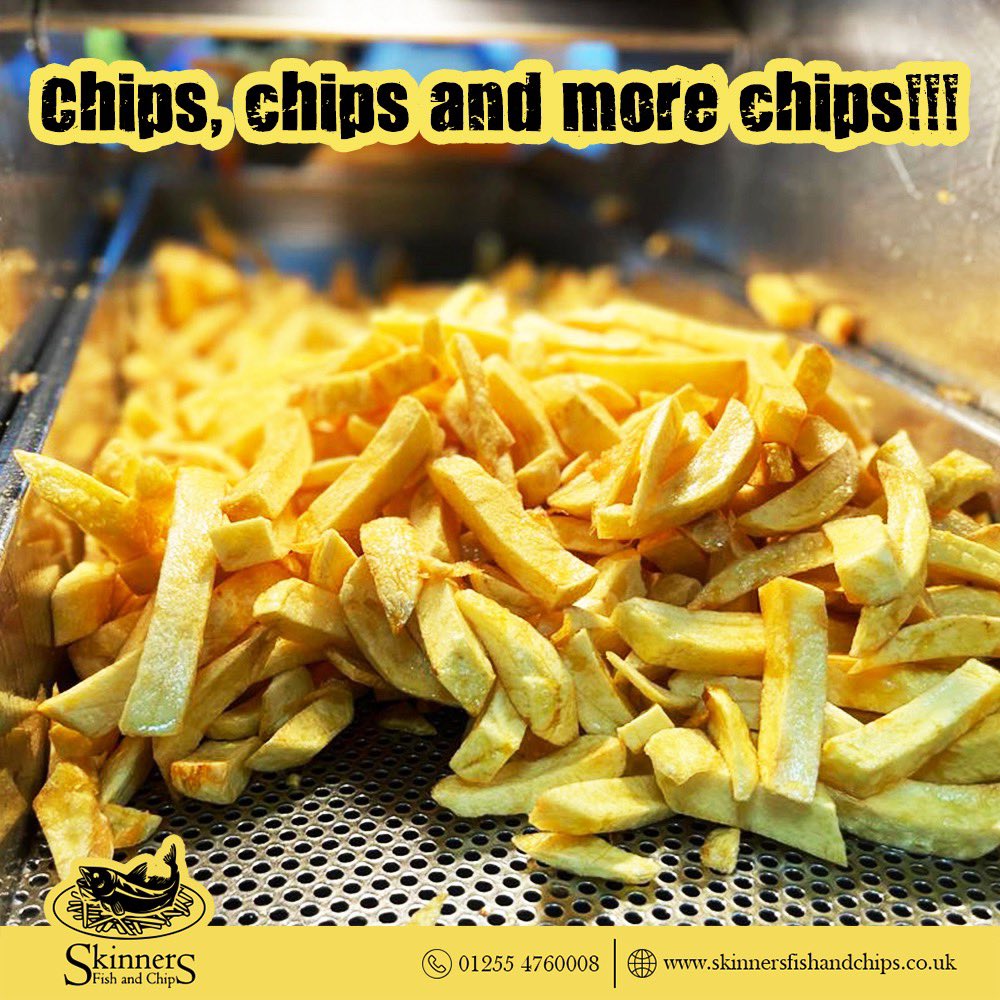 Chips, chips and more chips!!!

Call us or order online at skinnersfishandchips.co.uk

#fishandchips #fishandchipsclacton #foodie #clacton #food #chips #bestfishandchips #callandcollect #clactononsea #eatlocal #clacton