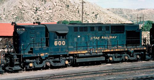 Alco's rugged RSD12.  Seen here is Utah Railway #600 (ex-Chesapeake & Ohio #6707) at Martin, Utah, circa 1977.