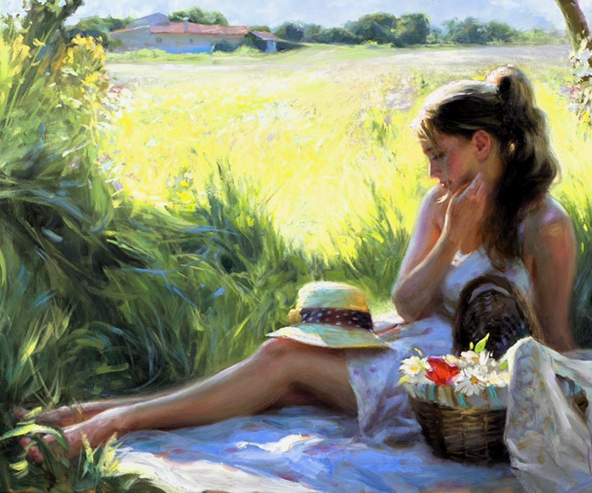 🌹💜🌹 'Love is the oldest and humblest, yet the most powerful force the world possesses.' - - - - Friedrich Nietzsche. 🪶💜 The Perfect Afternoon. Vladimir Volegov. (1957)🖌️🌹 Russian Painter, Figurative, Romanticism.