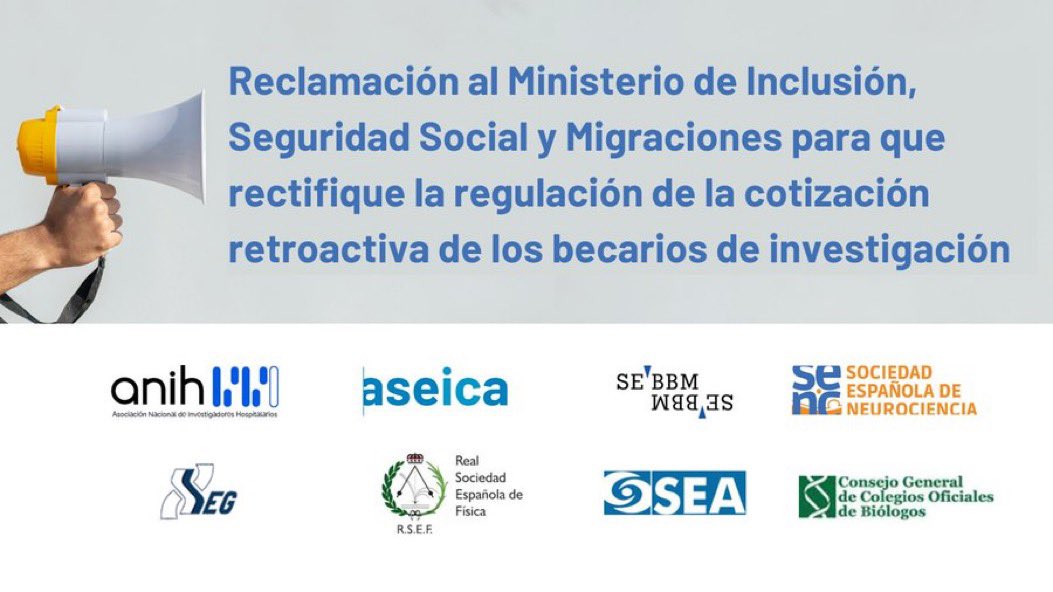 Sra Ministra @SaizElma, Dispuestos a dialogar y colaborar desde @ASEICAnews, @ANIH_1, @CGCOB1, @SEBBM_es, @SENC_ , @segenetica, @SEA_astronomia, @RSEF_ESP.