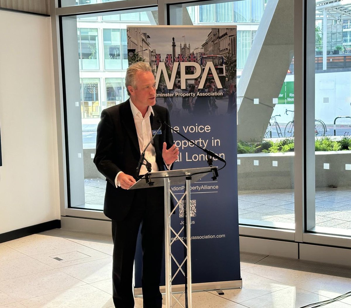 WPA Chair Marcus Geddes (@LandsecGroup) delivering a speech reflecting on his successful first term as Chair and looking ahead to the next year