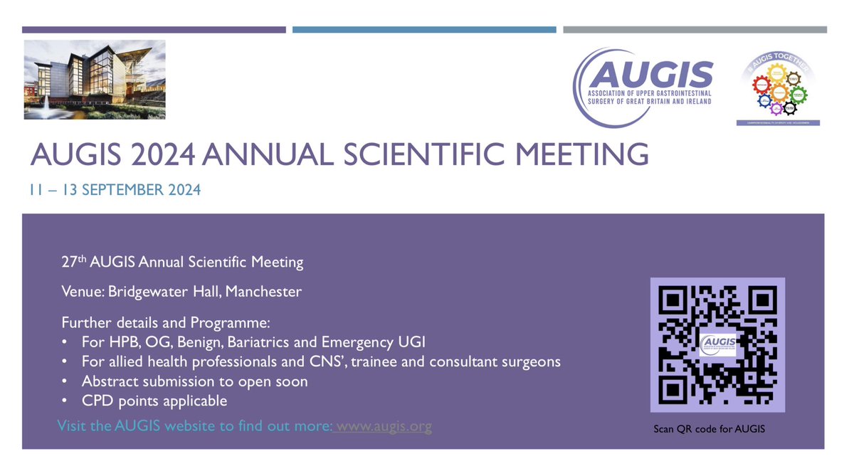 Reminder to submit your abstracts for the <a href="/Augishealth/">AUGIS</a> Annual Scientific Meeting in Manchester by 9am Monday 17th June!! ⏰⏰

Link: app.oxfordabstracts.com/stages/65121/s…

Contact nichola@augis.org or message us if if you have any questions

#AUGIS2024