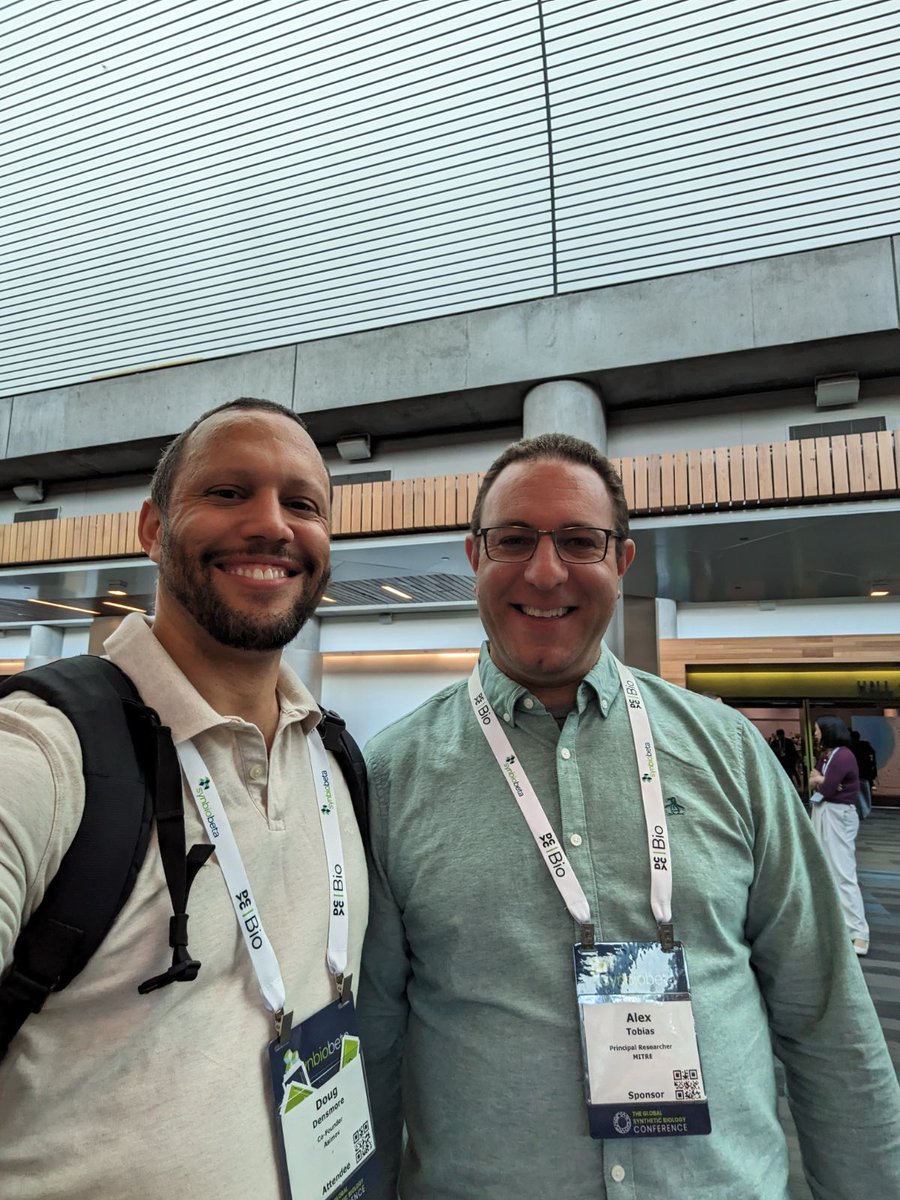 DAMP's Douglas Densmore and BU Professor Rabia Yazicigil Kirby are representing at SynBioBeta this week! Pictured are Michael Clear from Schmidt Sciences, Andrew from <a href="/CapraBio/">Capra Biosciences</a> (who we work closely with on eVOLVERs), and Alex from <a href="/MITREcorp/">MITRE</a>