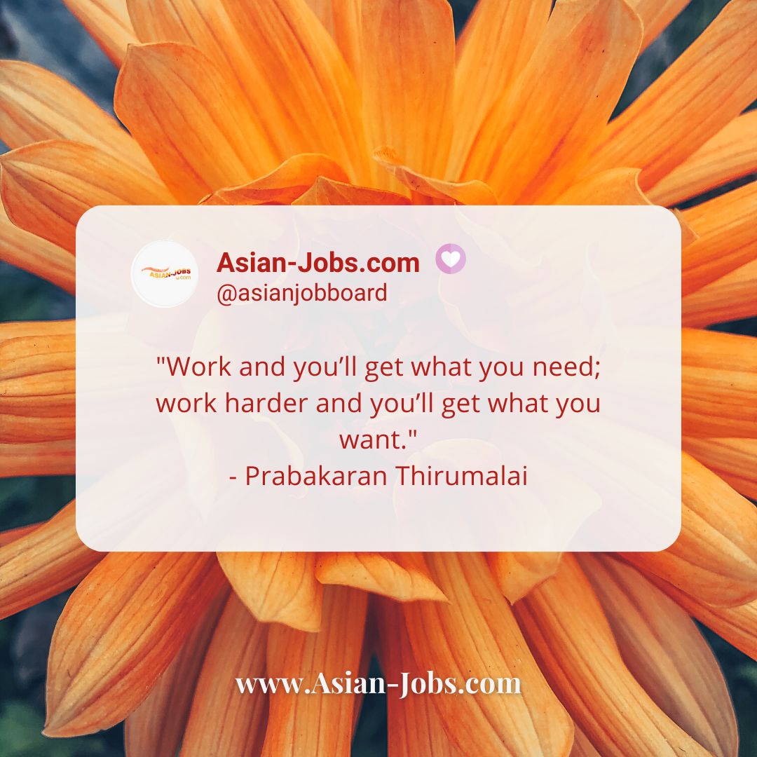 You will get what you deserve eventually as you pray, believe & work hard for it.

ASIAN-JOBS.COM

#WorkHard #SuccessMindset #HustleForGoals #AchieveYourDreams  #AmbitionDriven #Determination #PersistencePays #StayFocused #KeepPushing  #SuccessTips  #WorkEthic #like4like