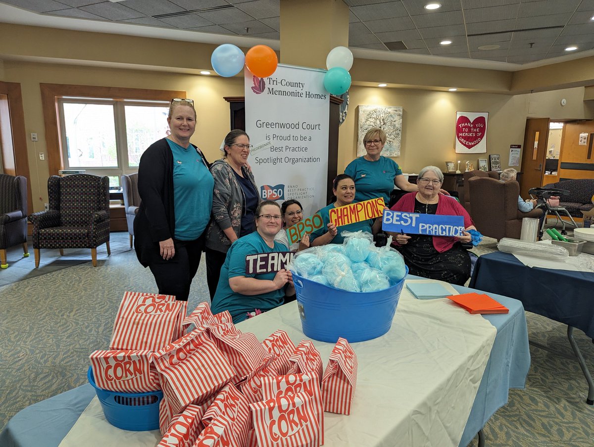 @TCMHomes Greenwood Court team@ Stratford celebrates Nursing Week and their first year predesignation #BPSO @RNAO @DorisGrinspun @JanetCheeRNAO @SusanMcNeill_ @NaikShanoja Residents families and team improving #LTC together with Best Practices.