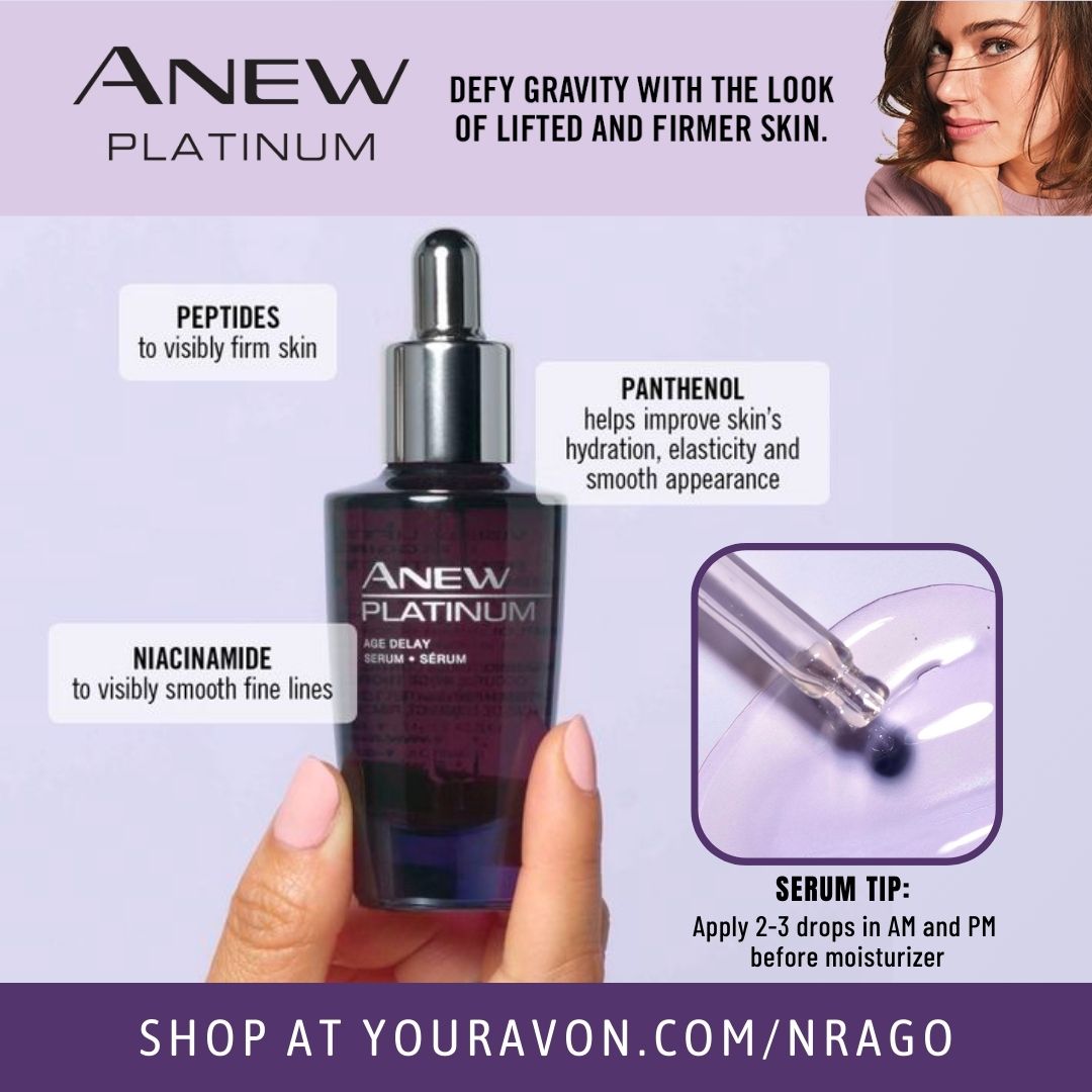 Serum Tip: Elevate your skincare routine! Apply 2-3 drops of Anew Platinum Age-Delay in AM/PM before moisturizer. 🌟 Get it here: bit.ly/3GL0sLG Follow #AvonLadyNJ for more tips! #SerumMagic #SkincareTip #GlowingSkin #BeautyRoutine #SerumLove