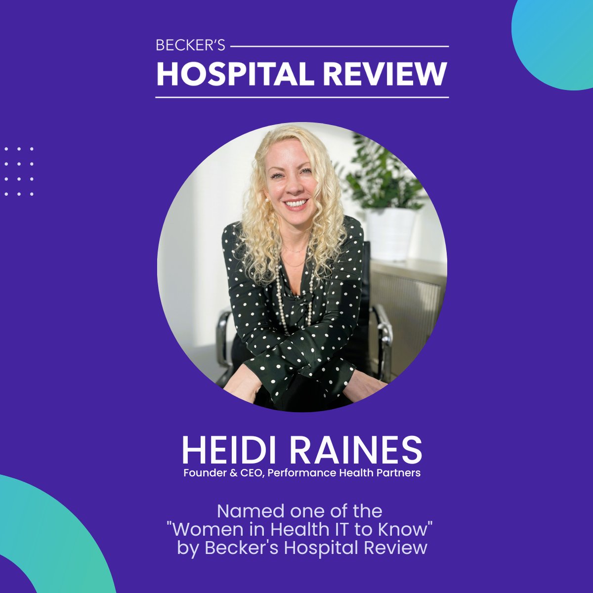 We’re thrilled to celebrate PHP Founder & CEO, Heidi Raines, for her second inclusion in @BeckersHR's prestigious list, “Women in #HealthIT to Know.”

Thanks, Heidi, for your leadership & dedication to revolutionizing #HealthcareSafety with technology: bit.ly/44AHR1I