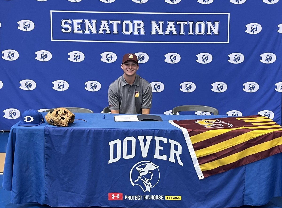 Congrats to Senior Infielder/Pitcher Brandon Yoder on signing his commitment to play baseball at Salisbury University. #GoDover🔵⚪️⚾️ #GoGulls
