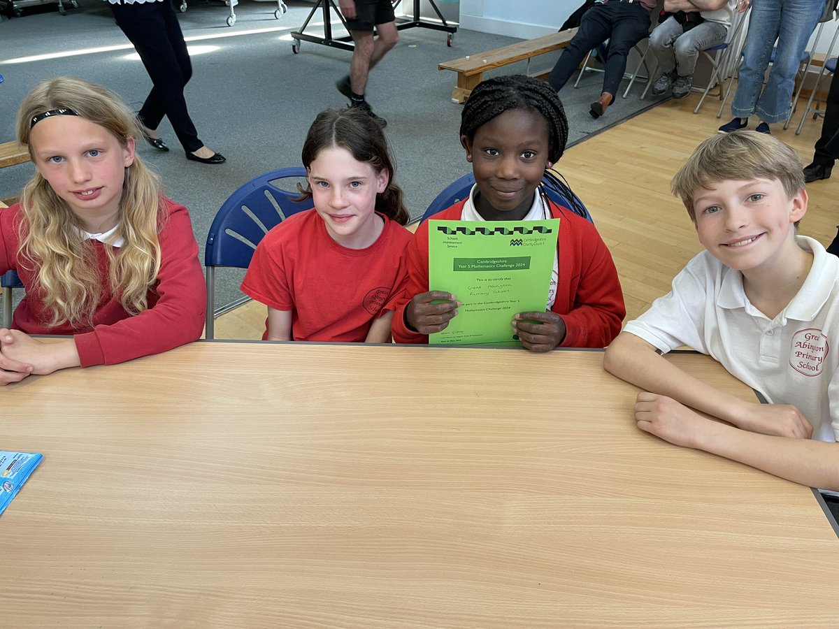 Proud of our Year 5 team at this evening’s Maths Challenge competing against 10 other local primary schools. Although they didn’t get through to the final, they worked together brilliantly, solved some fiendish maths problems and had lots of fun! @CambsCC #primarymaths