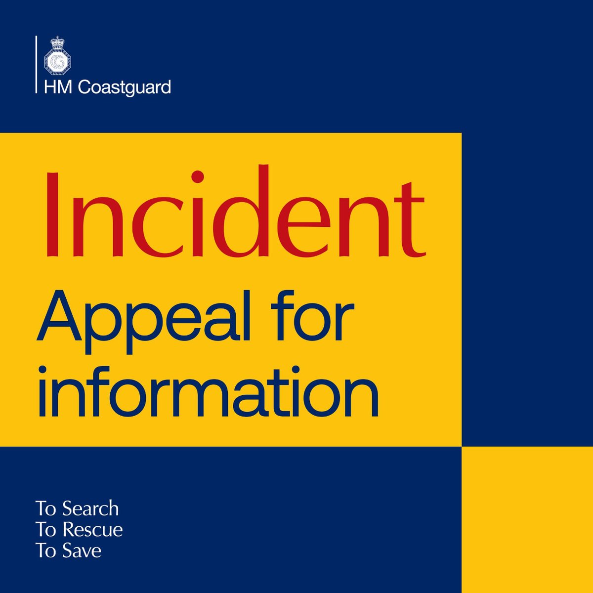 APPEAL FOR INFORMATION

Falmouth Coastguard is appealing for urgent information to locate the owner of an emergency distress beacon (EPIRB) which was activated at about 1pm today HEX ID 9D0E1D1A3000001

If you have any information which might help, please call 01326 316575