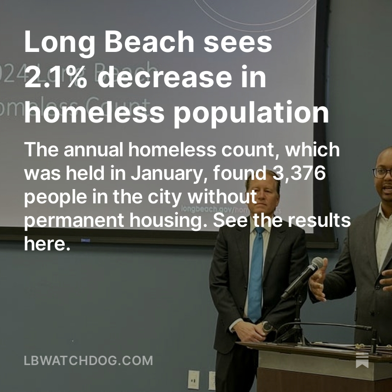 Alicia Robinson: Long Beach’s homeless population shrank by 2.1% since early 2023 according to data the city released Wednesday, but officials acknowledged there’s more to be done to provide help and housing for those who need it. Read it on the Watchdog: lbwatchdog.com/p/long-beach-s…