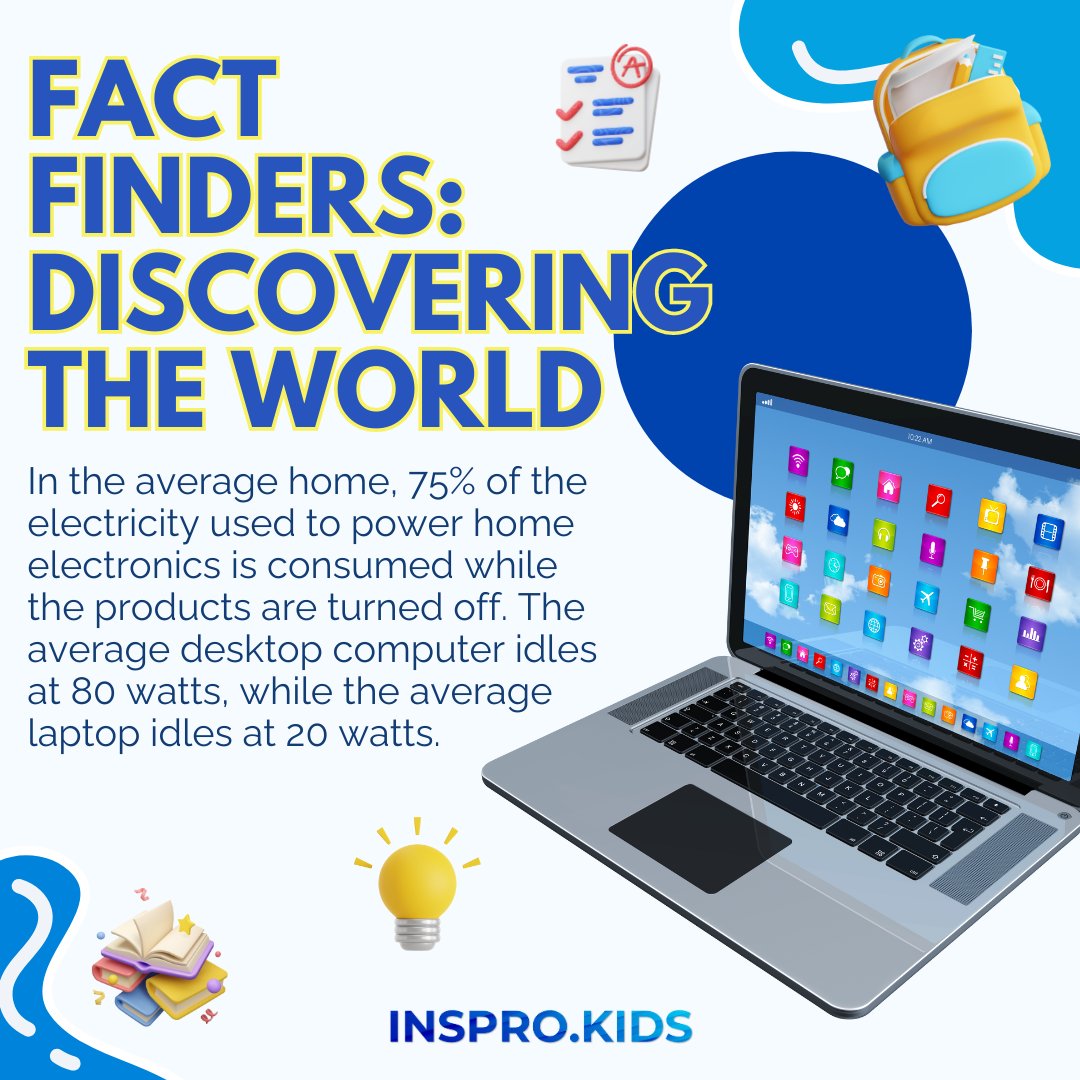 Let's power up our awareness and make conscious choices to reduce our energy footprint. 

#EnergyEfficiency #GreenLiving #DidYouKnow #sustainability #laptop #desktop #facts #world #energy #computer #discoverworld #stem #electronics