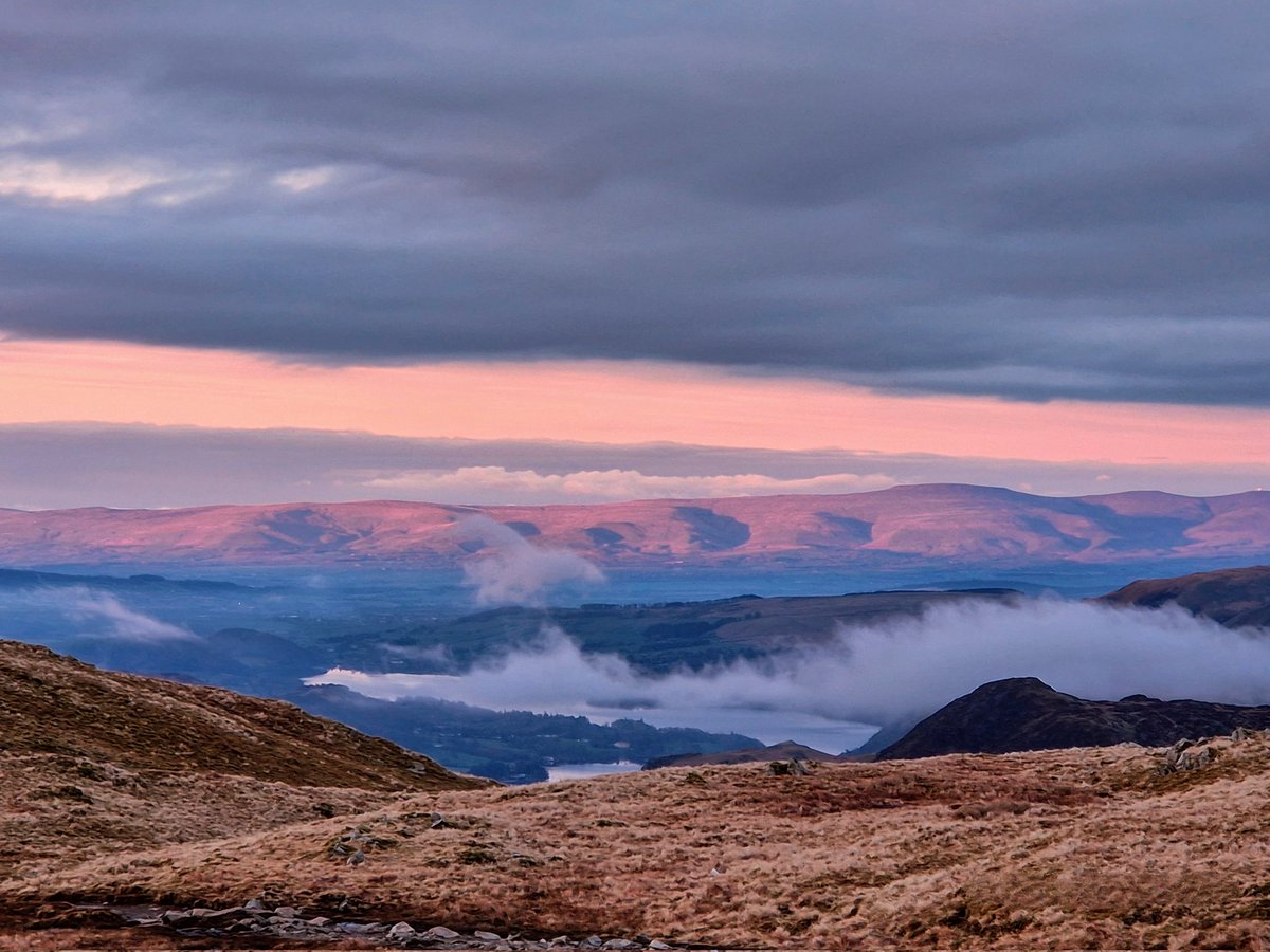 A distant view of the sunset lit north pennines #LakeDistrict