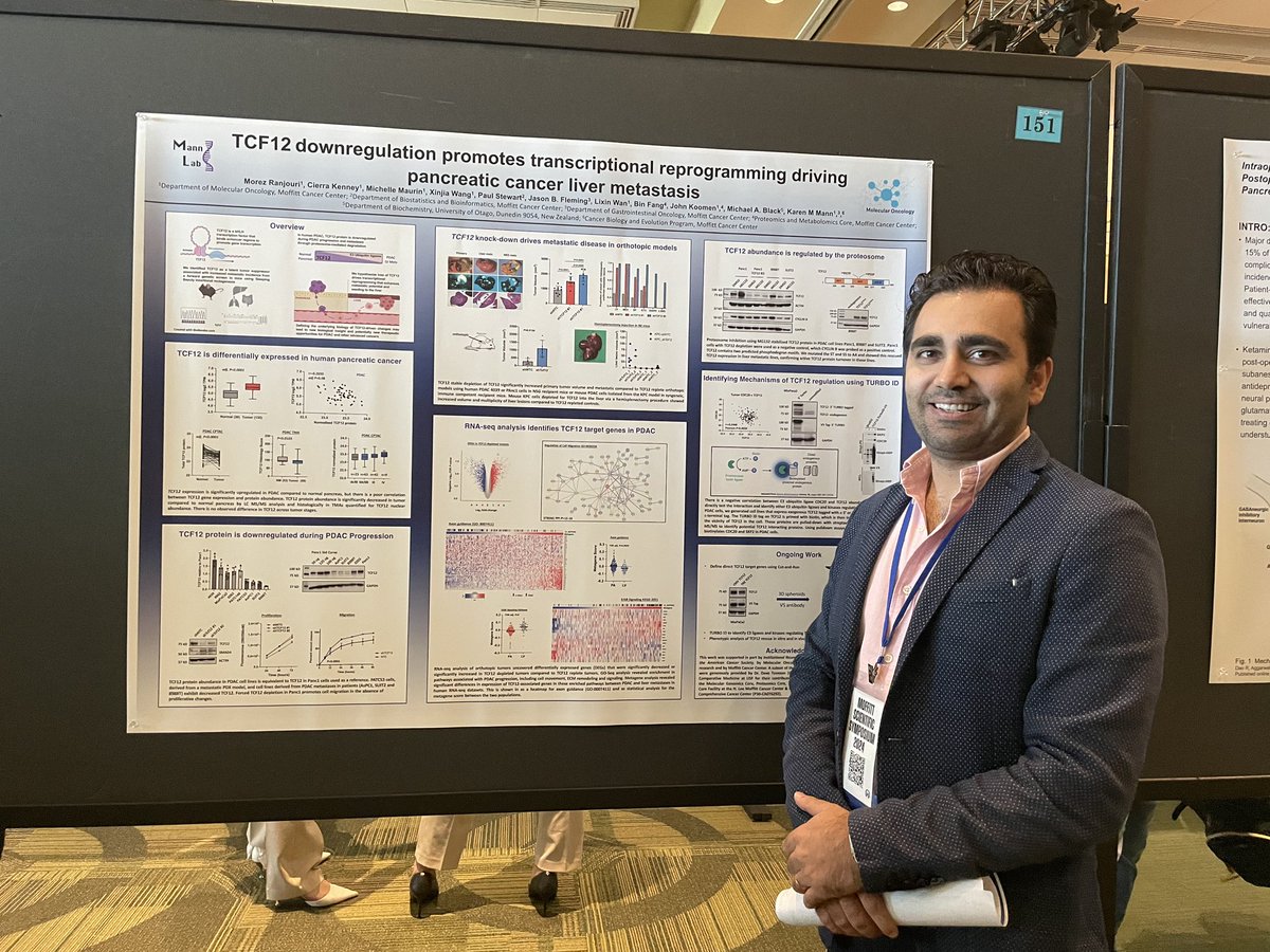 KarenMannLab's tweet image. Excellent poster presentations by Katharine @katLeighKrueger and Morez @MrRanjouri at the Moffitt Scientific Symposium @MoffittNews exploring #RNAsplicing and #transcription during #PDAC progression and #metastasis