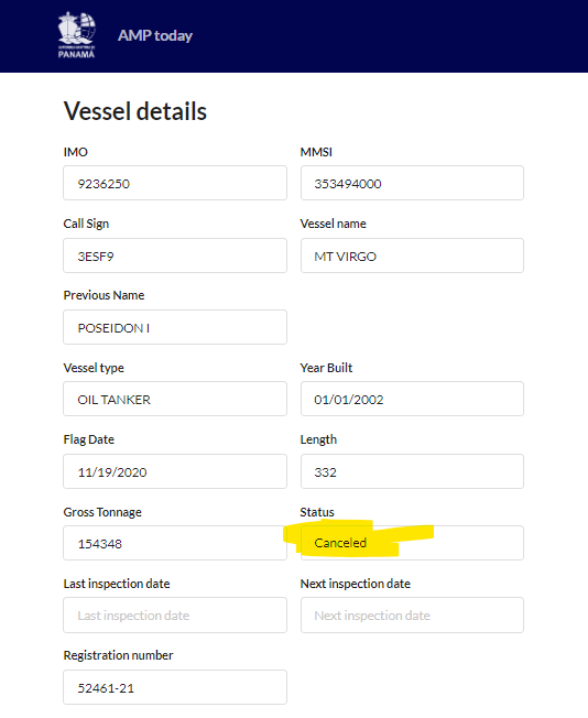 🚢 It took months, but @ShipPanama finally de-flagged Virgo after it supplied the Suez Rajan with illicit #Iranian oil, which was seized by the USG. This step is crucial in cracking down on #Iran's oil shipments and illicit transfers, reinforcing efforts to stop them! 🌍 #OOTT…