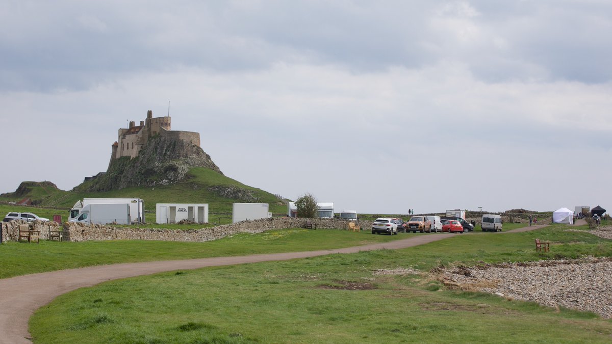 Filming of Danny Boyle’s 28 Years Later on Holy Island / Lindisfarne in Northumberland this afternoon.