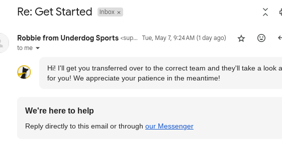 yo @UnderdogFantasy i emailed yall yesterday about my account restrictions....

yall are yet to respond

dog shit support