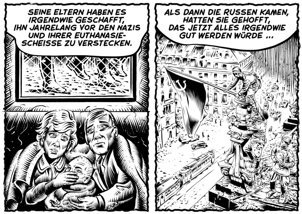 TSchwarwel's tweet photo. 8. Mai Tag der Befreiung
Panel aus „Gevatter“
#gevatter #FUNUS #gluecklichermontag #schwarwel https://t.co/6nfZ6pxHiY