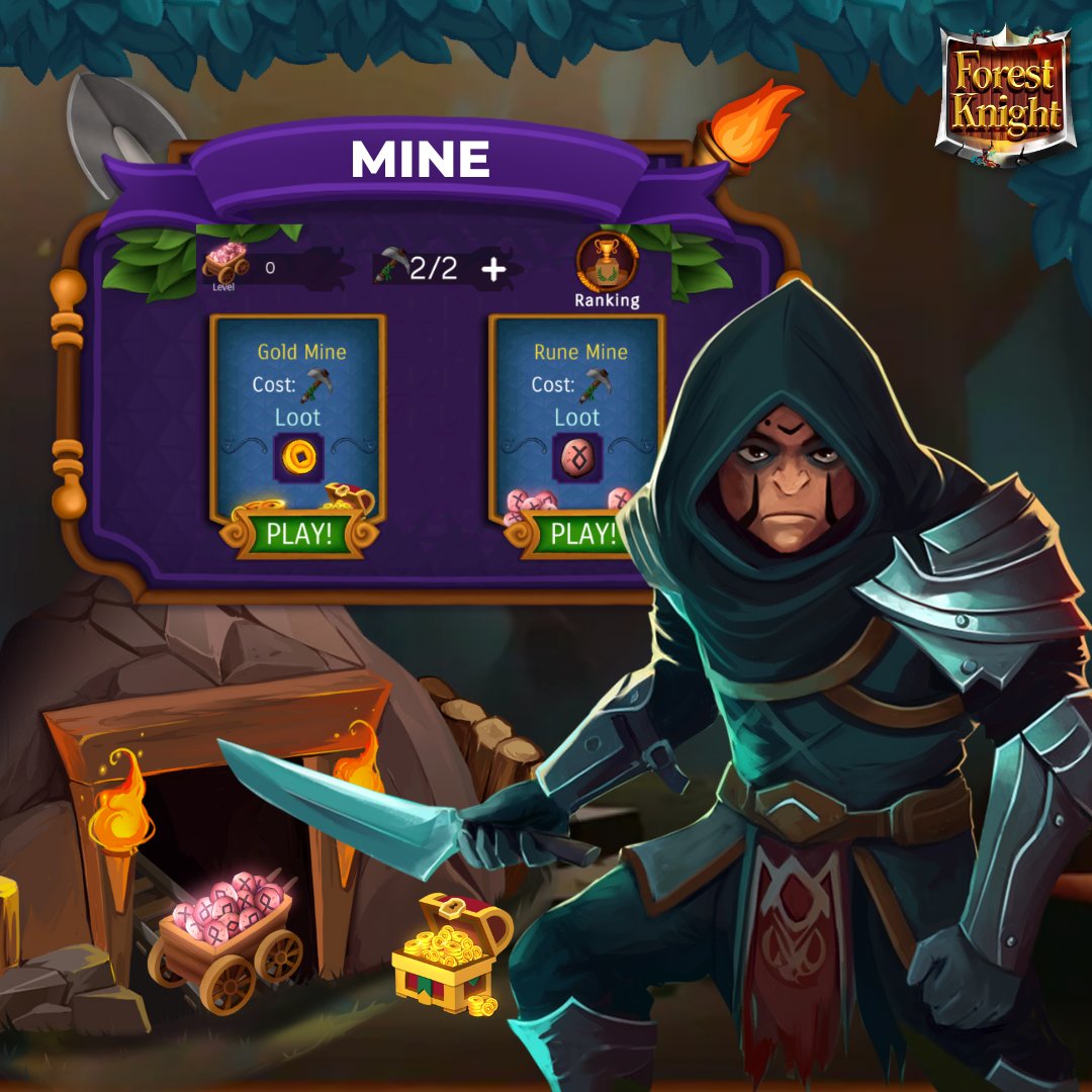 Greetings, Knights!! Enter an endless adventure in the MINE!🤩 Gold or Runes, it's Your Choice!🤑 Play NOW! forestknight.io/download