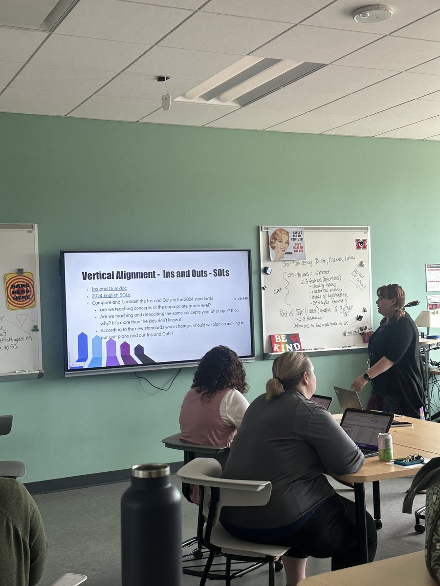 Our Lang &amp; Lit teachers analyzing the “ins and outs” of appropriate concepts for each grade level.