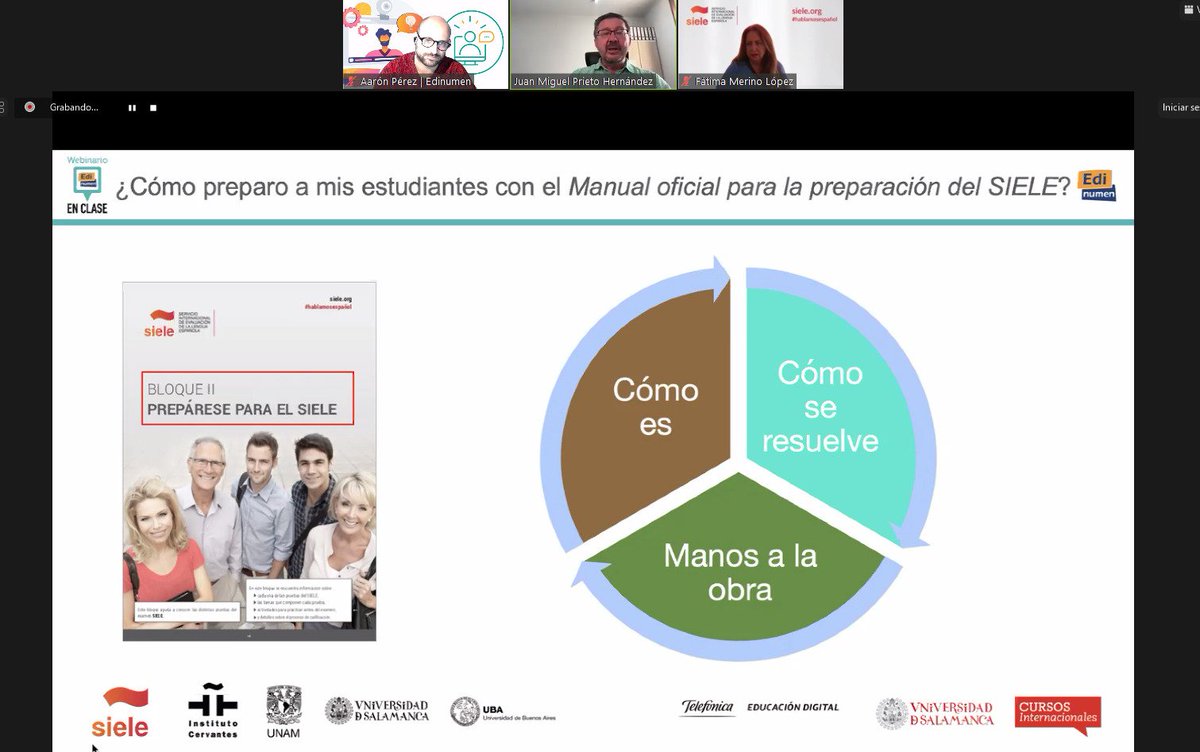 Edinumen's tweet photo. ✍️ Tras una magnífica presentación de @SIELE_org y @Juanmiprieto (@CursosInt_USAL), hemos resuelto dudas específicas de #SIELE y del Manual oficial que tenemos en nuestro catálogo.
😊¡Un gran encuentro! https://t.co/wYRhgC3TRm