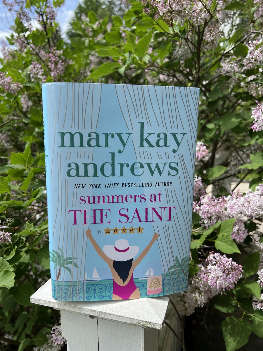 Nothing says summer is coming more than lilacs and a new @mkayandrews book! Happy pub week to SUMMERS AT THE SAINT! I can't wait to read it!