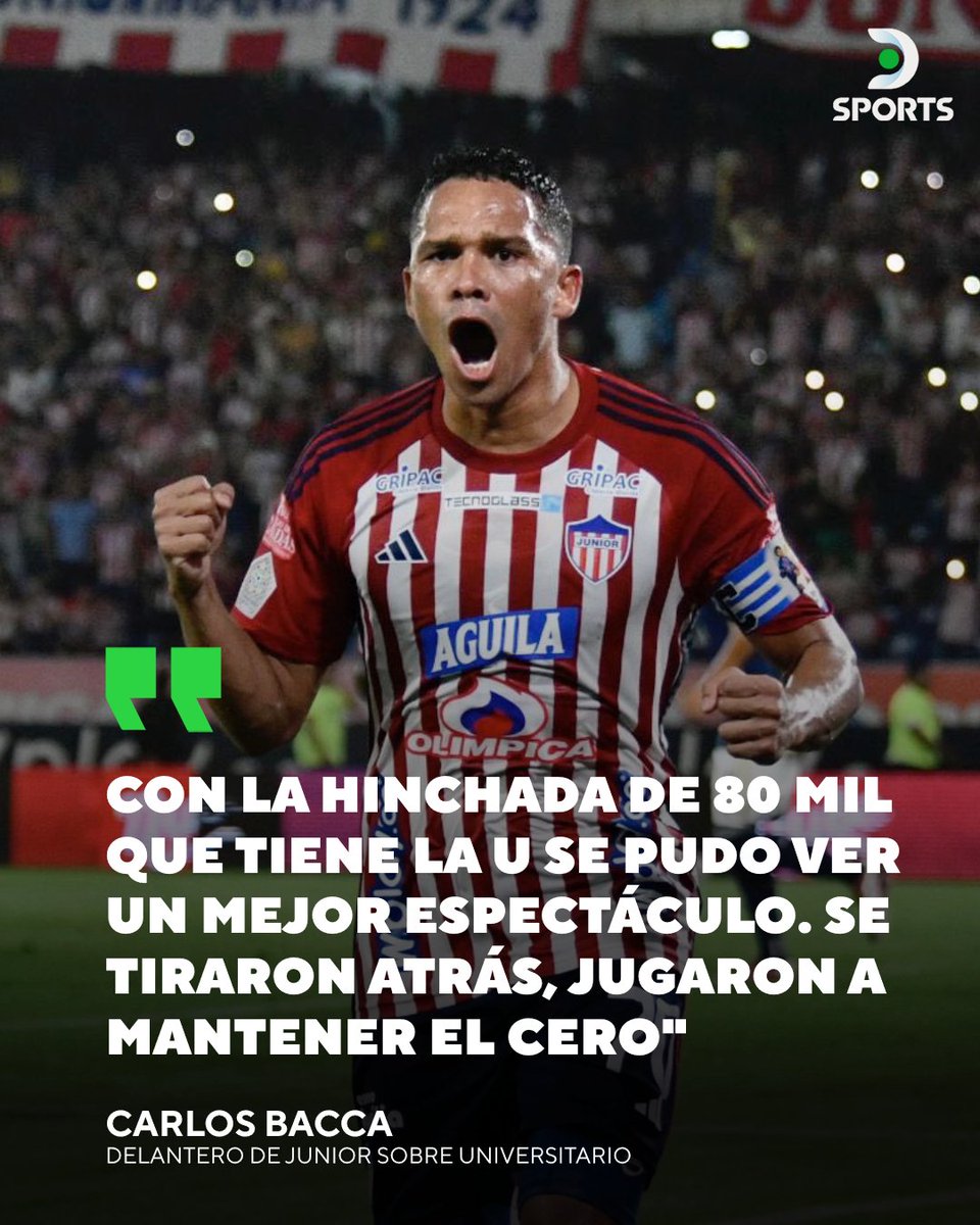 'LOS HINCHAS VIENEN A VER UN MEJOR FÚTBOL. ES SU SISTEMA Y HAY QUE RESPETARLO' 🗣️ Carlos Bacca, delantero de Junior 🇨🇴, sobre la forma de jugar de Universitario en el Estadio Monumental 🏟️ 'Ellos se irían más contentos si la 'U' saliera a proponer' CONMEBOL #Libertadores 🏆