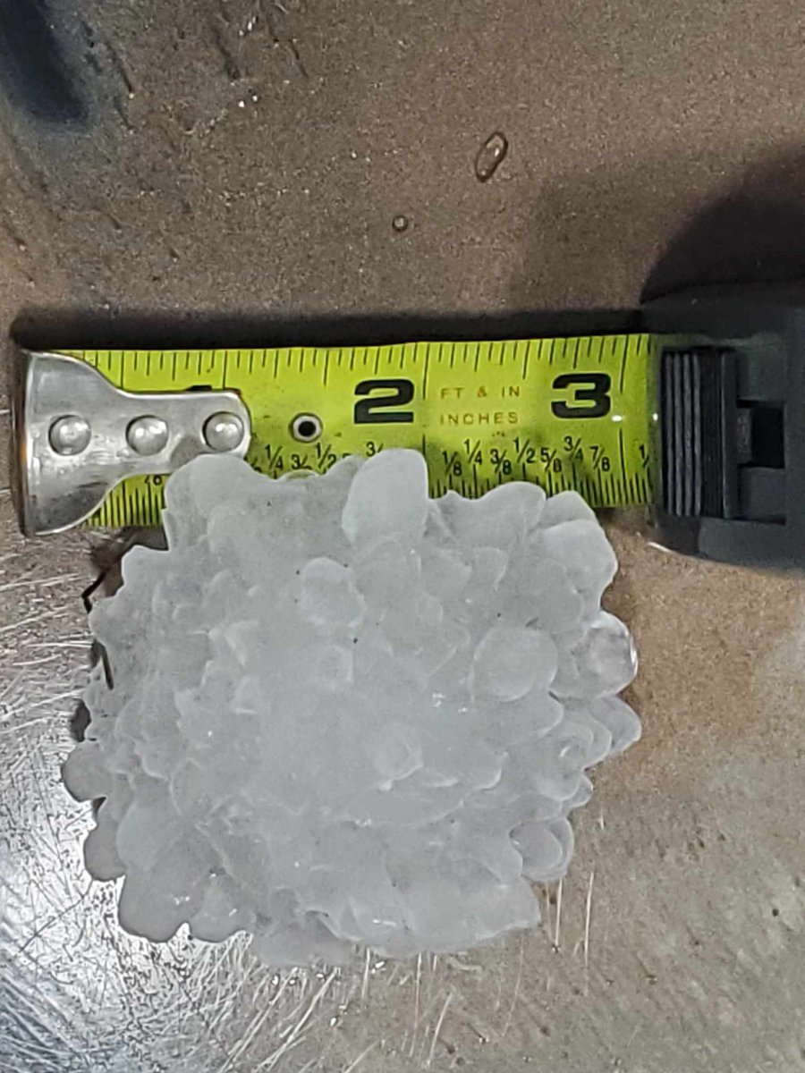 Massive hail in the Barnardsville area of Northen Buncombe County! …. Picture credit: Forrest Tainio …. @WLOS_13 @natwxdesk @NWSGSP