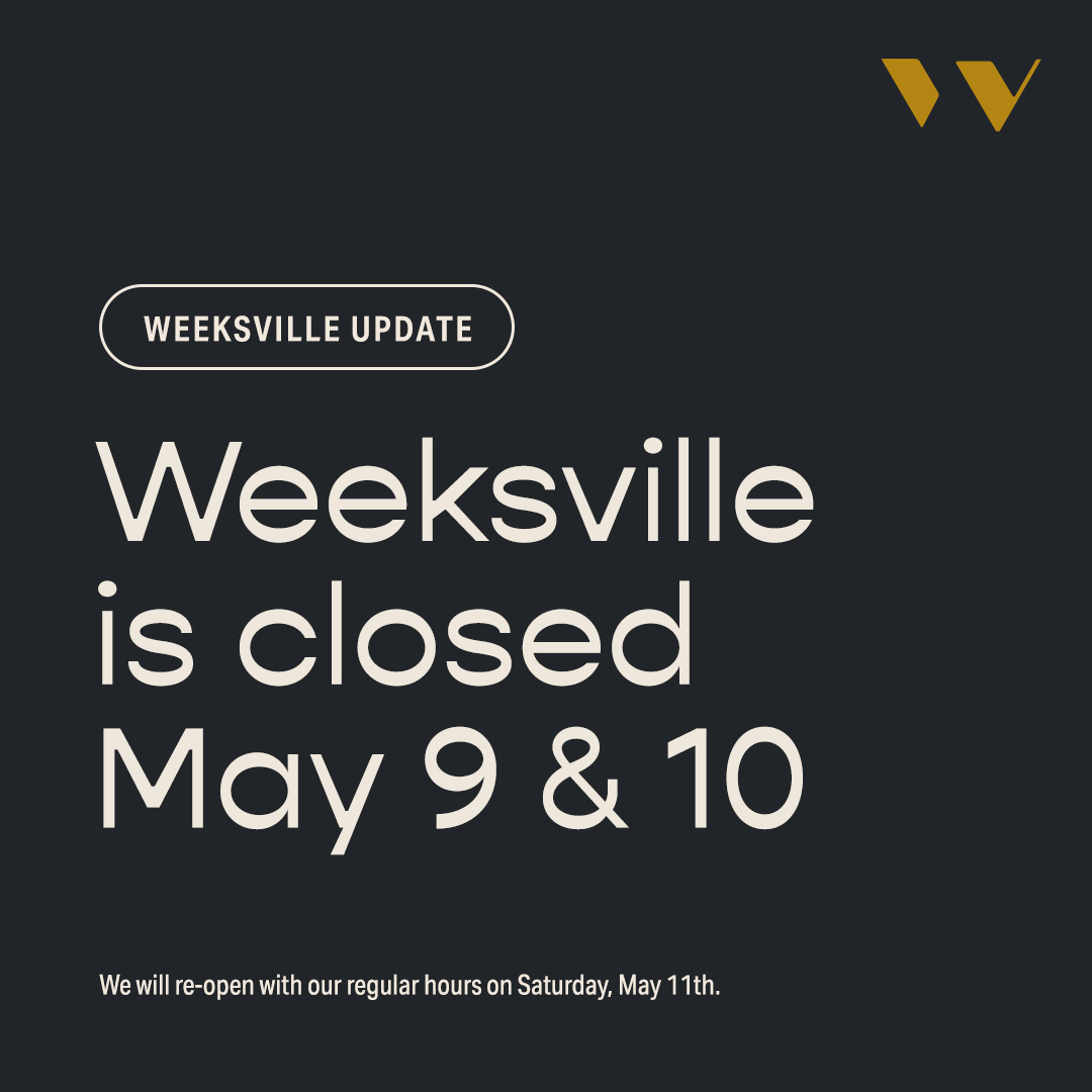 Weeksville will be closed to the public on Thursday, May 9th and Friday, May 10th. We will return to normal business hours on Saturday, May 11th.