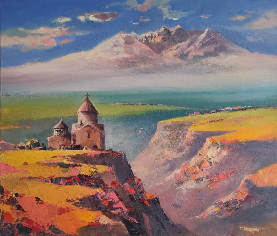 Enjoy the perfect view ☺️ 'Ohanavank' by Hayk Miqayelyan armenianartistsproject.org/artwork/00152b… #armenianartistsproject #armenianart #charityproject